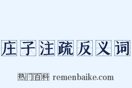庄子注疏反义词是什么意思的图片
